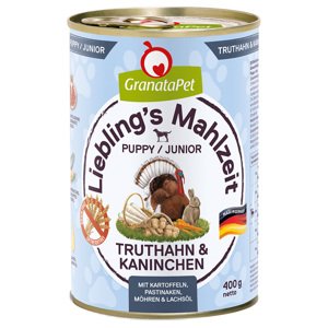 6x400g Granatapet Liebling's Mahlzeit Junior pulyka & nyúl nedves kutyatáp