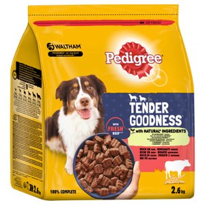3x2,6kg Pedigree Tender Goodness marha száraz kutyatáp 2+1 ingyen akcióban