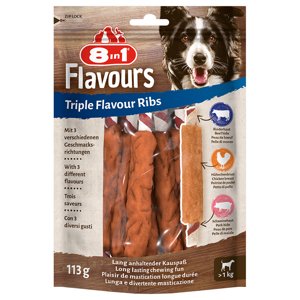 6db 8in1 Triple Flavour Ribs rágórúd kutyasnack
