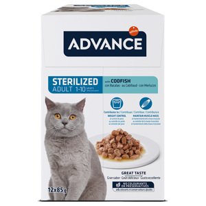 52x85g Advance Feline Sterilized tőkehal nedves macskatáp