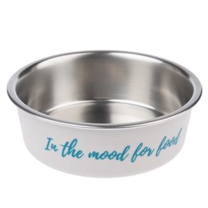 TIAKI "In The Mood For Food" rozsdamentes acél etetőtál kutyáknak, macskáknak- 450 ml, Ø 14 cm