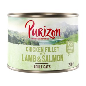 6x200g Purizon Adult csirkefilé, lazac & bárány nedves macskatáp 10% kedvezménnyel