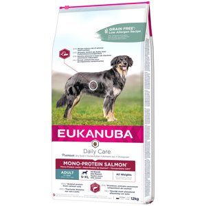 12kg Eukanuba Adult Mono-Protein lazac száraz kutyatáp 10% kedvezménnyel