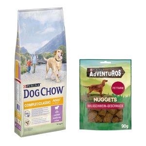 14kg PURINA Dog Chow Complet/Classic bárány  száraz kutyatáp+90g Adventuros kutyasnack ingyen