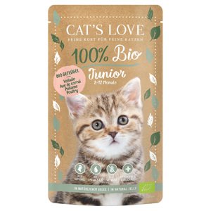 6x100g Cat's Love Bio Junior szárnyas nedves macskatáp