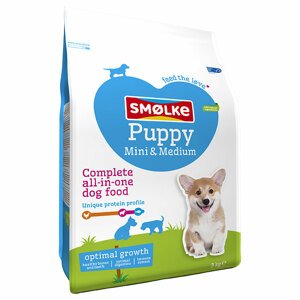 Smølke Puppy Mini/Medium kutyaeledel - Dupla csomag: 2 x 3 kg