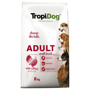 8kg Tropidog Premium Adult Small pulyka & rizs száraz kutyatáp