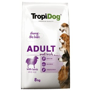 8kg Tropidog Premium Adult Small bárány & rizs száraz kutyatáp