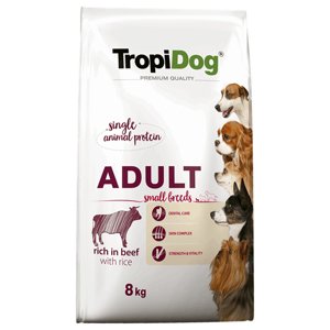 8kg Tropidog Premium Adult Small marha & rizs száraz kutyatáp