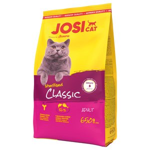 650g JosiCat Sterilised Classic lazac száraz macskatáp
