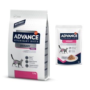 7,5kg Advance Veterinary Diets Urinary Stress száraz macskatáp+12x85g Urinary nedves macskatáp akciósan
