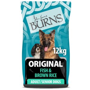 12kg Burns Adult & Senior Original hal & barna rizs száraz kutyatáp