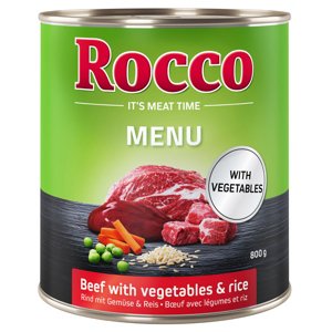 24x800g Rocco Menue marha + zöldség & rizs nedves kutyatáp