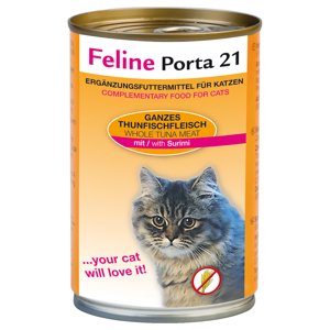 6x400g Feline Porta 21 tonhal & surimi gabonamentes nedves macskatáp