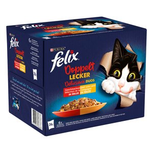 24x85g Felix Fantastic duplán finom - húsválogatás nedves macskatáp