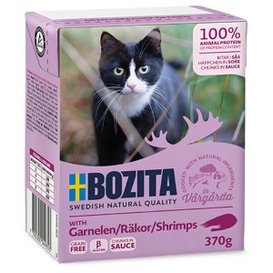 6x370g Bozita falatok szószban nedves macskatáp- Garnéla