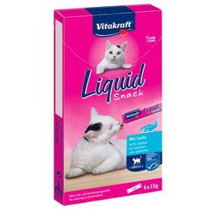 24x15g Vitakraft Cat Liquid snack lazac & omega-3 macskasnack