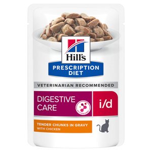 12x85g Hill's Prescription Diet i/d Digestive Care csirke nedves macskatáp