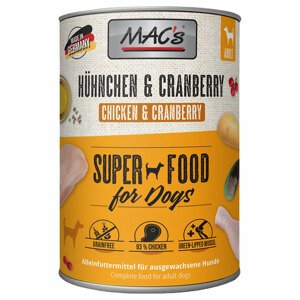 MAC's Adult Superfood gazdaságos csomag 12 x 400 g - Csirke & áfonya