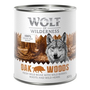24x800g Wolf of Wilderness nedves kutyatáp- Oak Woods - vaddisznó