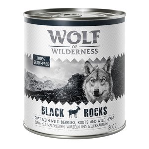 6x800g Wolf of Wilderness nedves kutyatáp-Black Rocks kecske
