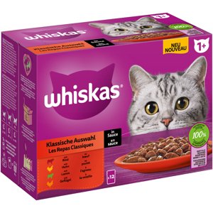 12x85g Whiskas 1+ klasszikus válogatás szószban nedves macskatáp