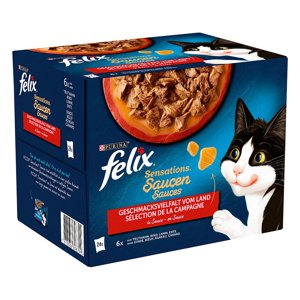 48x85g Felix Sensations szószban házias válogatás nedves macskatáp