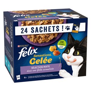 48x85g Felix Sensations aszpikban vegyes válogatás nedves macskatáp