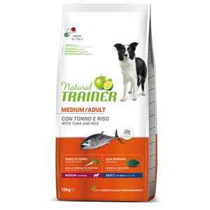 12kg Natural Trainer Medium Adult tonhal, rizs & spirulina száraz kutyatáp
