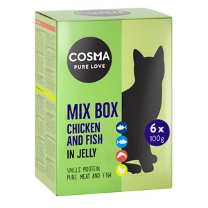 6 x 100 g Cosma Original tasakos nedves macskatáp vegyes próbacsomagban-mix