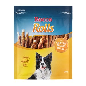 6x200g Rocco Rolls rágótekercs jutalomfalat kutyáknak-Csirkemellfilével