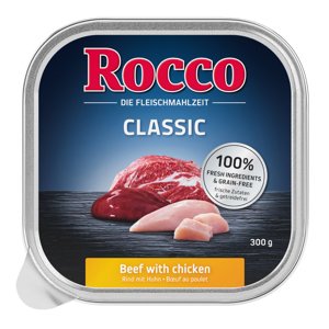 27x300g Rocco Classic tálcás nedves kutyatáp- Marha & csirke