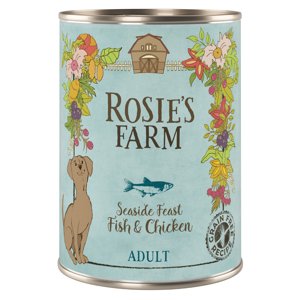 24x400g Rosie's Farm Adult nedves kutyatáp- Hal & csirke