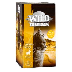 6x85g Wild Freedom Adult tálcás nedves macskatáp- Golden Valley - nyúl & csirke