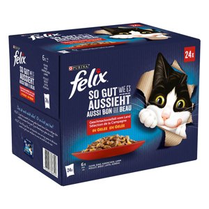48x85g Felix Fantastic húsválogatás aszpikban nedves macskatáp