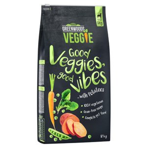 12kg Greenwoods Veggie (édes-)burgonya, borsó, sárgarépa & spenót száraz kutyatáp