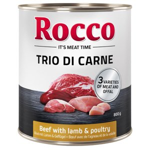 24x800g Rocco Classic Trio di Carne nedves kutyatáp- Marha, bárány & szárnyas
