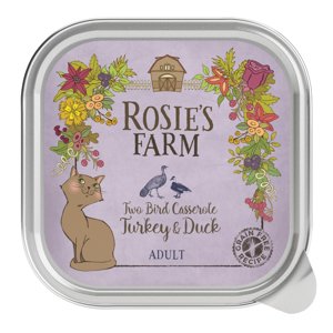 16 x 100 g Rosie's Farm Adult pulyka & kacsa nedves macskatáp 10% árengedménnyel