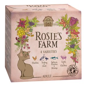 16 x 100 g Rosie's Farm Adult nedves macskatáp vegyes csomag (4 változattal) 10% árengedménnyel